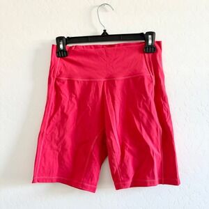 Alphalete Hot Pink High Waisted Biker Shorts Athletic Workout Gym Fitness XL